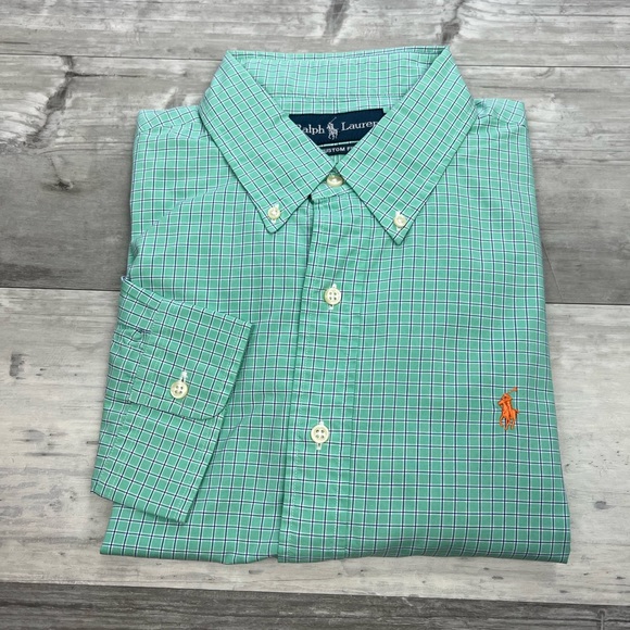 Polo Ralph Lauren Other - Polo Ralph Lauren Green w/ White & Blue Plaid Shirt XL
